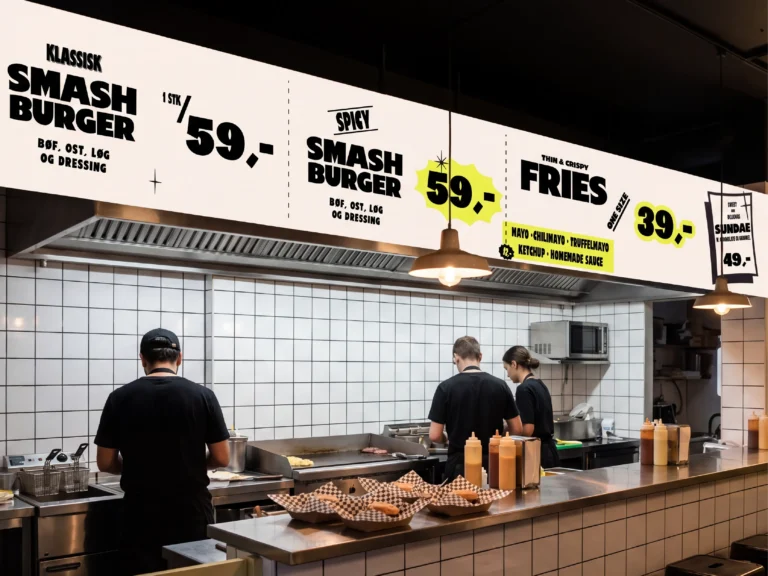 Smashburger – menu designet af Studio OnBrand
